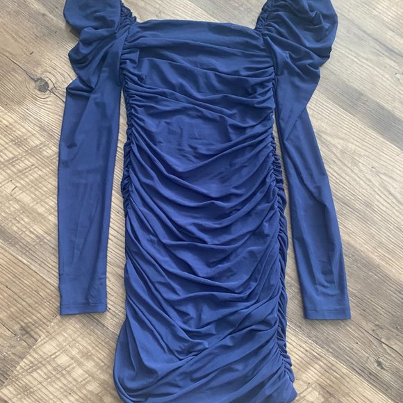 Navy Blue Slim-Fit Dress - Picture 1 of 2